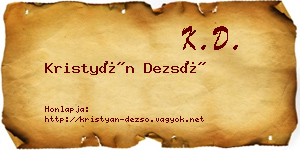 Kristyán Dezső névjegykártya